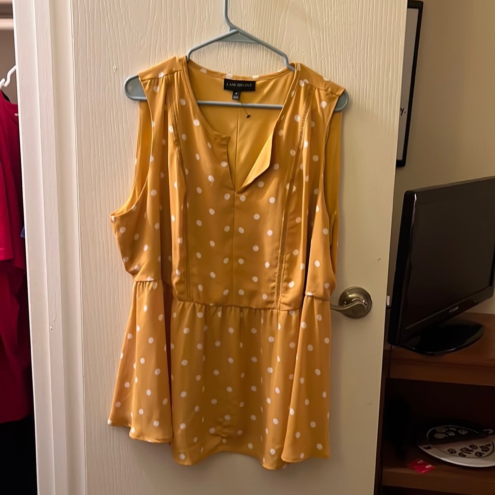 Yellow polka dot summer blouse